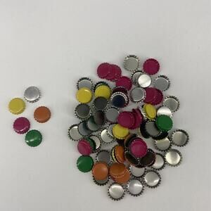 100 Count Assorted Plain Bottle Caps For Crafting, Home Brewing, Etc